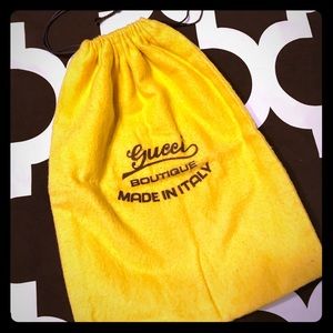Vintage authentic Gucci Yellow drawstring dust bag